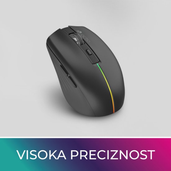 OCTIO Style M310WBT, RGB optična brezžična miška, Bluetooth, 1600?DPI, črna