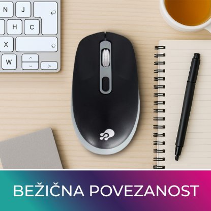 Miška OCTIO M300W, brezžična, črna