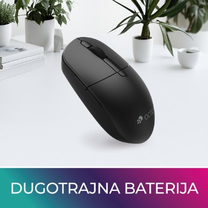 Miška OCTIO Style M390WBT, optična, brezžična, 1600 dpi, črna