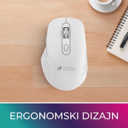 OCTIO Style M270WBT – Optična brezžična miška, Bluetooth, 1600?DPI, bela