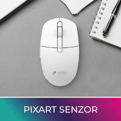 Miška OCTIO Style M390WBT, optična, brezžična, 1600 dpi, bela