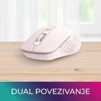 OCTIO Style M270WBT – optična brezžična miška, Bluetooth, 1600?DPI, roza