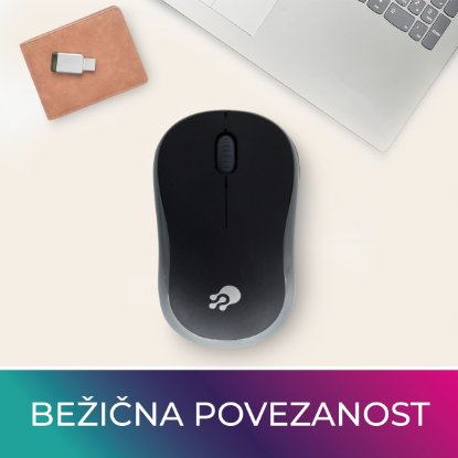 Miška OCTIO M200W, brezžična, crno-siva