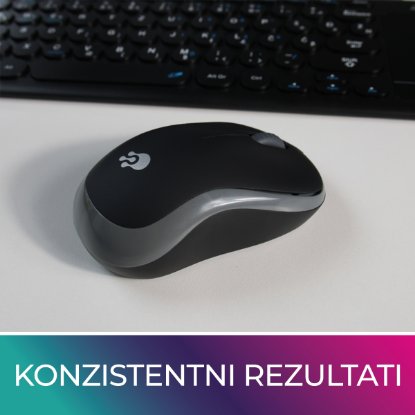 Miška OCTIO M200W, brezžična, crno-siva