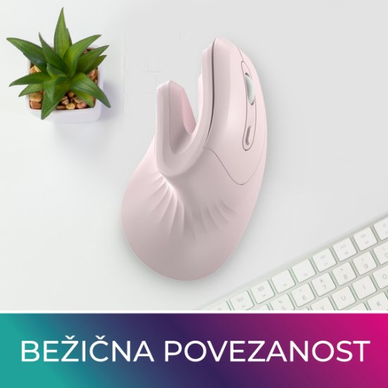 OCTIO?Ergo?V210WBT, optična brezžična miška, 7200?DPI, roza