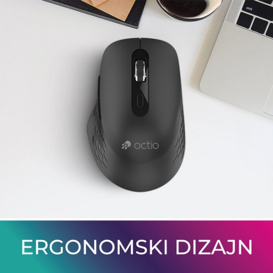 OCTIO Style M270WBT – Optična brezžična miška, Bluetooth, 1600?DPI, črna