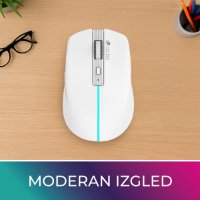 OCTIO Style M310WBT – RGB optična brezžična miška, Bluetooth, 1600?DPI, bela