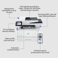 Multifunkcijski printer HP LaserJet Pro MFP 4102dw, 2Z622F, 1200dpi, 512MB, duplex, USB, LAN, WiFi