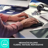 Tipkovnica LOGITECH MX Mechanical Mini Tactile Quiet, brezžična, BT, črna