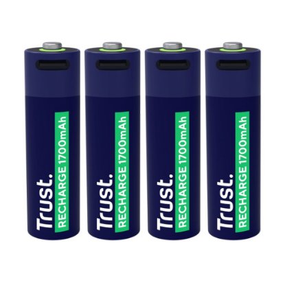 Baterije TRUST AA, polnilne, 1700 mAh, USB-C, 4 kosi