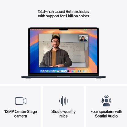 APPLE MacBook Air mw123cr/a / M-Series M4, 16GB, 256GB SSD, Apple 8-Core GPU, 13.6" 2560x1664 IPS, macOS, temno modri