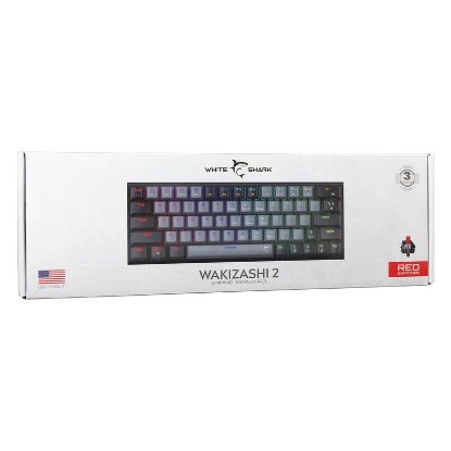 Tipkovnica WHITE SHARK GK-002711V2 Wakizashi-2, RGB, crveni switch, mehanička, US/HR, sivo-črna