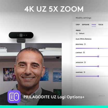 Spletna kamera LOGITECH Brio 4K, 4K UHD, USB-A/USB-C, črna