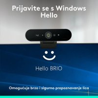 Spletna kamera LOGITECH Brio 4K, 4K UHD, USB-A/USB-C, črna