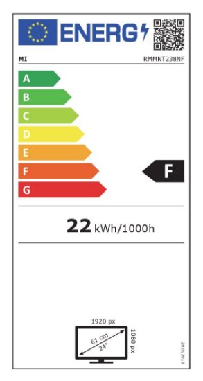 Monitor 23.8" XIAOMI Mi 1C, FHD, IPS, 250cd/m2, 1000:1, črni