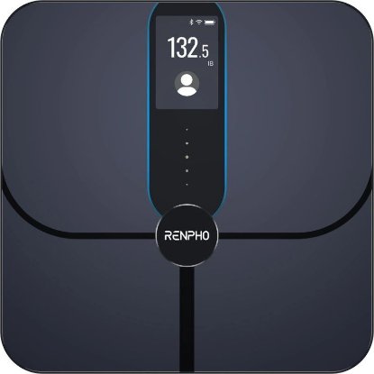Pametna tehtnica RENPHO Elis Nova WiFi, meri težo, indeks telesne mase, maščobno tkivo, mišično maso, črna