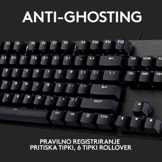 Tipkovnica LOGITECH Gaming G413 TKL SE, mehanička, črna, USB, US layout