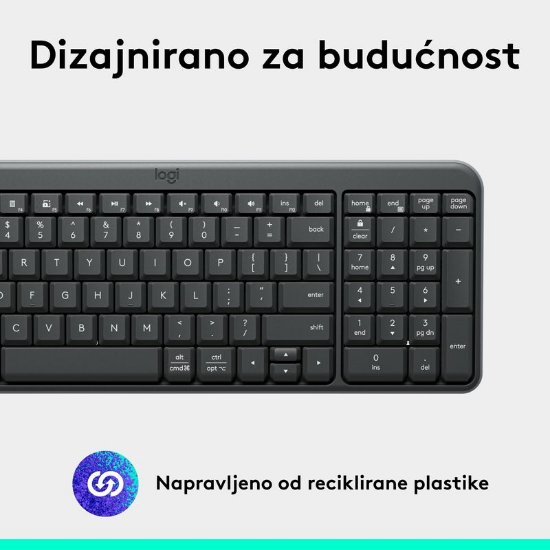 Tipkovnica LOGITECH K250 Compact Bluetooth Combo, brezžična, črna