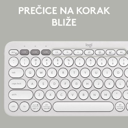 Tipkovnica LOGITECH Pebble Keys 2 K380S, BT, kompaktna, bela