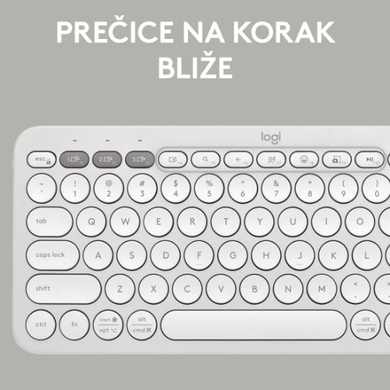 Tipkovnica LOGITECH Pebble Keys 2 K380S, BT, kompaktna, bela
