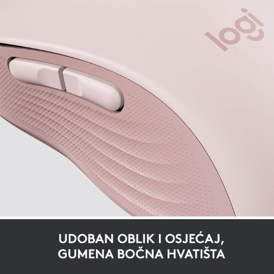 Miška LOGITECH M650 L, brezžična, optična, 4000dpi, USB, BT, roza