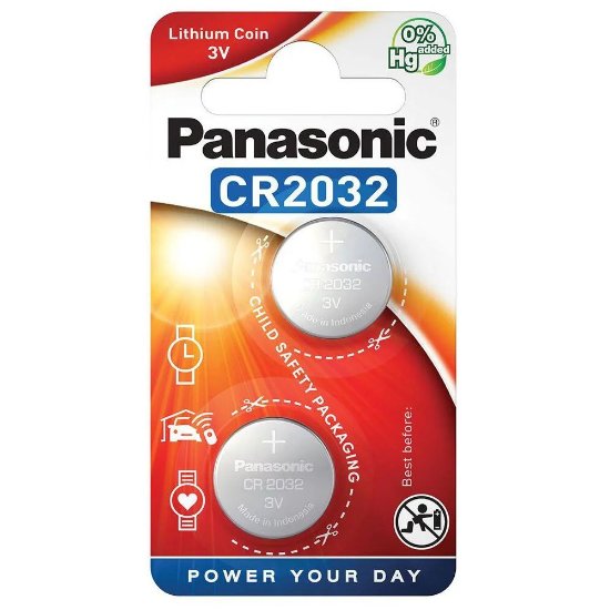Baterija PANASONIC CR2032, Lithium, 2 kom, 3V, 220mAh, CR2032EL/2B
