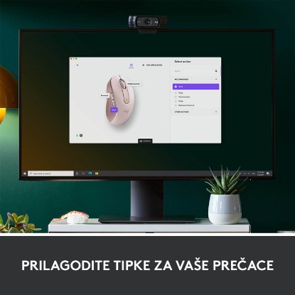 Miška LOGITECH M650 L, brezžična, optična, 4000dpi, USB, BT, roza