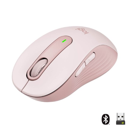 Miška LOGITECH M650 L, brezžična, optična, 4000dpi, USB, BT, roza