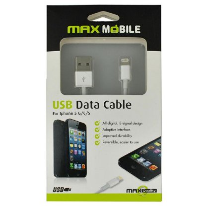 Kabel MAXMOBILE USB-A (M) na Lightning za Apple iPhone 5/6/7/8/X/11/12/13, 1m, beli