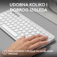 Tipkovnica LOGITECH Pebble Keys 2 K380S, BT, kompaktna, bela