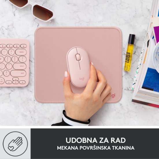 Podloga za miško, LOGITECH Studio, soft, roza