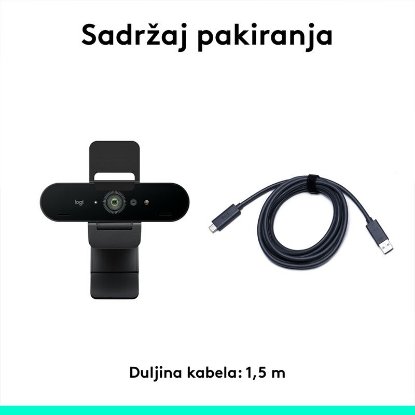 Spletna kamera LOGITECH Brio 4K, 4K UHD, USB-A/USB-C, črna