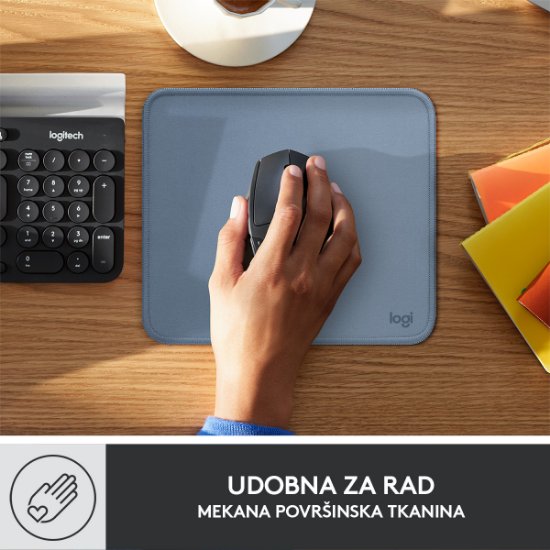 Podloga za miško, LOGITECH Studio, soft, modro-siva