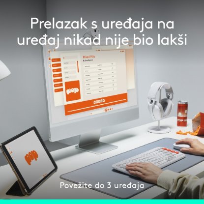 Miška LOGITECH POP, optična, brezžična, USB, BT, 1000dpi, roza