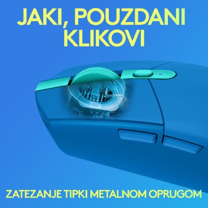 Miška Logitech Gaming G305 lightspeed, brezžična, optična, 12000dpi, modra, USB