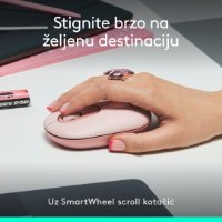 Miška LOGITECH POP, optična, brezžična, USB, BT, 1000dpi, roza