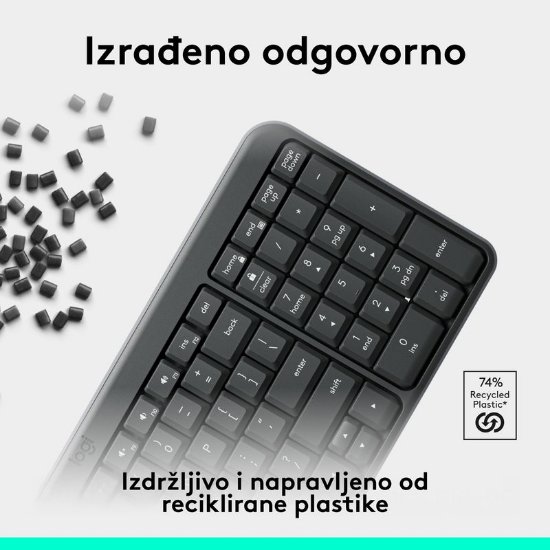 Tipkovnica LOGITECH K250 Compact Bluetooth Combo, brezžična, črna