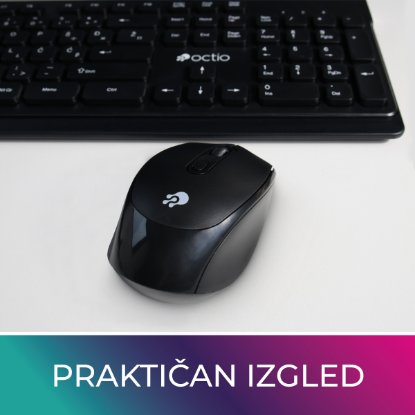 Tipkovnica + miška OCTIO KM200W, črni, bežični