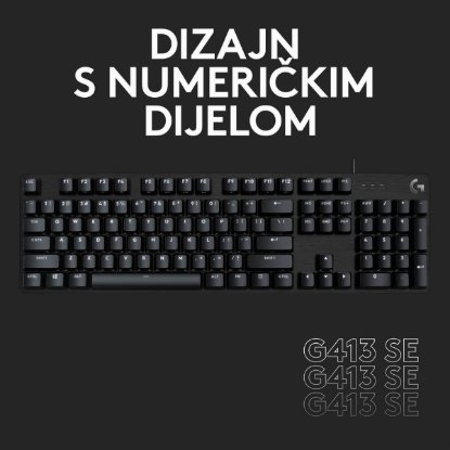 Tipkovnica LOGITECH Gaming G413 SE, mehanička, črna, USB, US layout