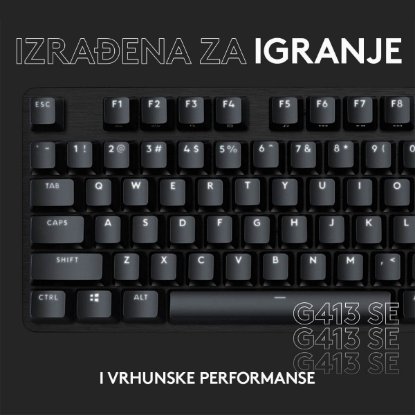 Tipkovnica LOGITECH Gaming G413 SE, mehanička, črna, USB, US layout