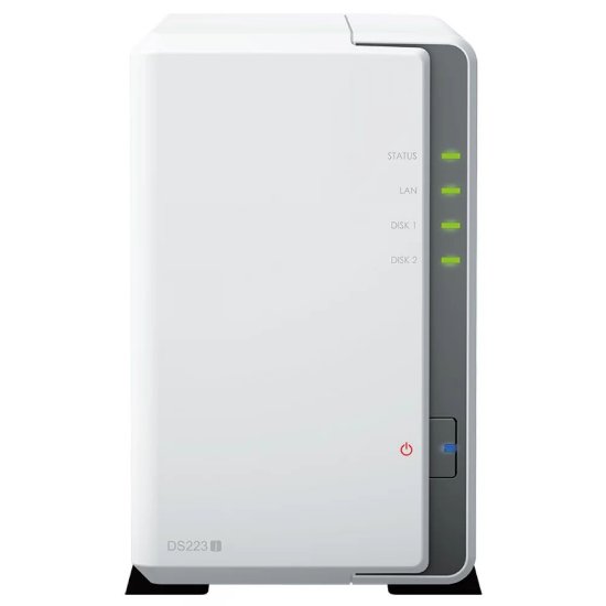 SYNOLOGY DS223j DiskStation 2-bay NAS strežnik, 2.5"/3.5" HDD/SSD, 1GB, G-LAN, 2x USB 3.2