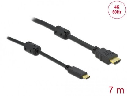 Kabel DELOCK, USB-C (M) na HDMI (M), DP Alt, 4k, 60 Hz, aktivni, 7m