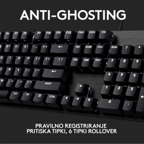 Tipkovnica LOGITECH Gaming G413 SE, mehanička, črna, USB, US layout