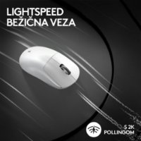 Miška LOGITECH Pro X Superlight 2,brezžična, optična, 32000dpi, bela, USB