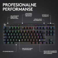 Tipkovnica LOGITECH G Pro X TKL LIGHTSPEED, mehanička, brezžična, RGB, črna