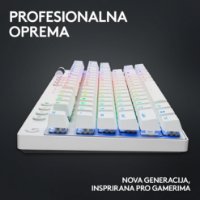 Tipkovnica LOGITECH G Pro X TKL LIGHTSPEED, mehanička, brezžična, RGB, bela