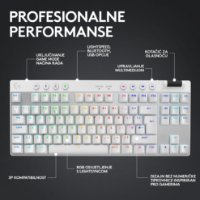 Tipkovnica LOGITECH G Pro X TKL LIGHTSPEED, mehanička, brezžična, RGB, bela