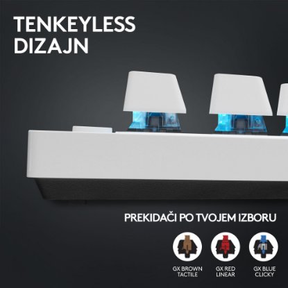 Tipkovnica LOGITECH G Pro X TKL LIGHTSPEED, mehanička, brezžična, RGB, bela