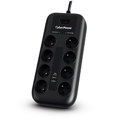 Prenaponska zaščita CYBERPOWER P0820SUF0, 8x šuko, 2x USB