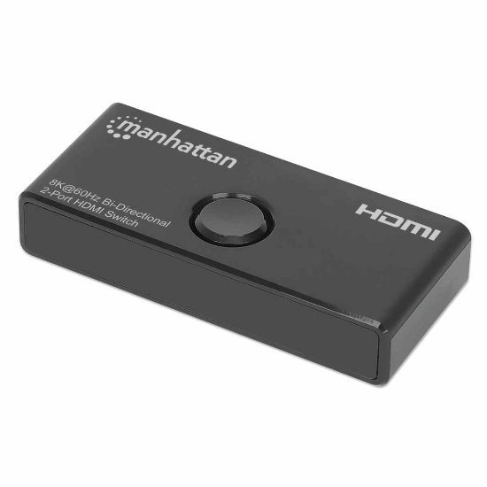 razdelnik MANHATTAN, 1x HDMI in, 2x HDMI out, dvosmjerni switch, črni